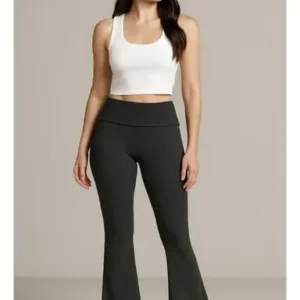 Soft Steps Flared trousers Black with fold-over waist Black M