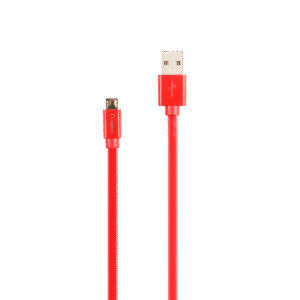 Micro USB flat Cable, 2.4A, 1.2M, Red