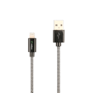 Lighting USB Cable 2.4A, 2M, Braided, Black
