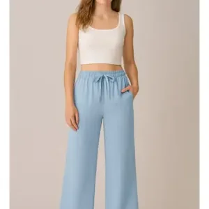 Women's Linen Pants baby blue Size XL