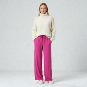 Women's Linen Pants Pink Size 2XL