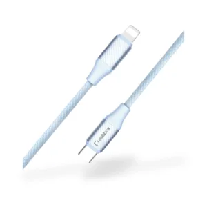 Outbox USB-C to Lightning Braided Fast Charging Cable — 30W, 3A, 1.2m, Blue