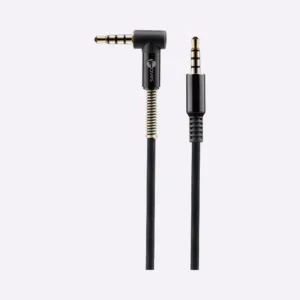WA-AUX-2M, Audio line, 90 degree bend, 3.5MMGold Plated, 2M, Black