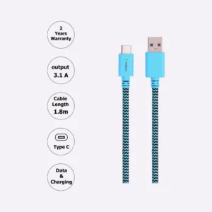 Type C USB Cable — 3.1A, 1.8M, Braided