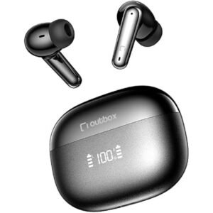 Outbox OBBH151-B Earbuds — ANC+ENC, 4 Mic, 6h Playtime, Digital Display